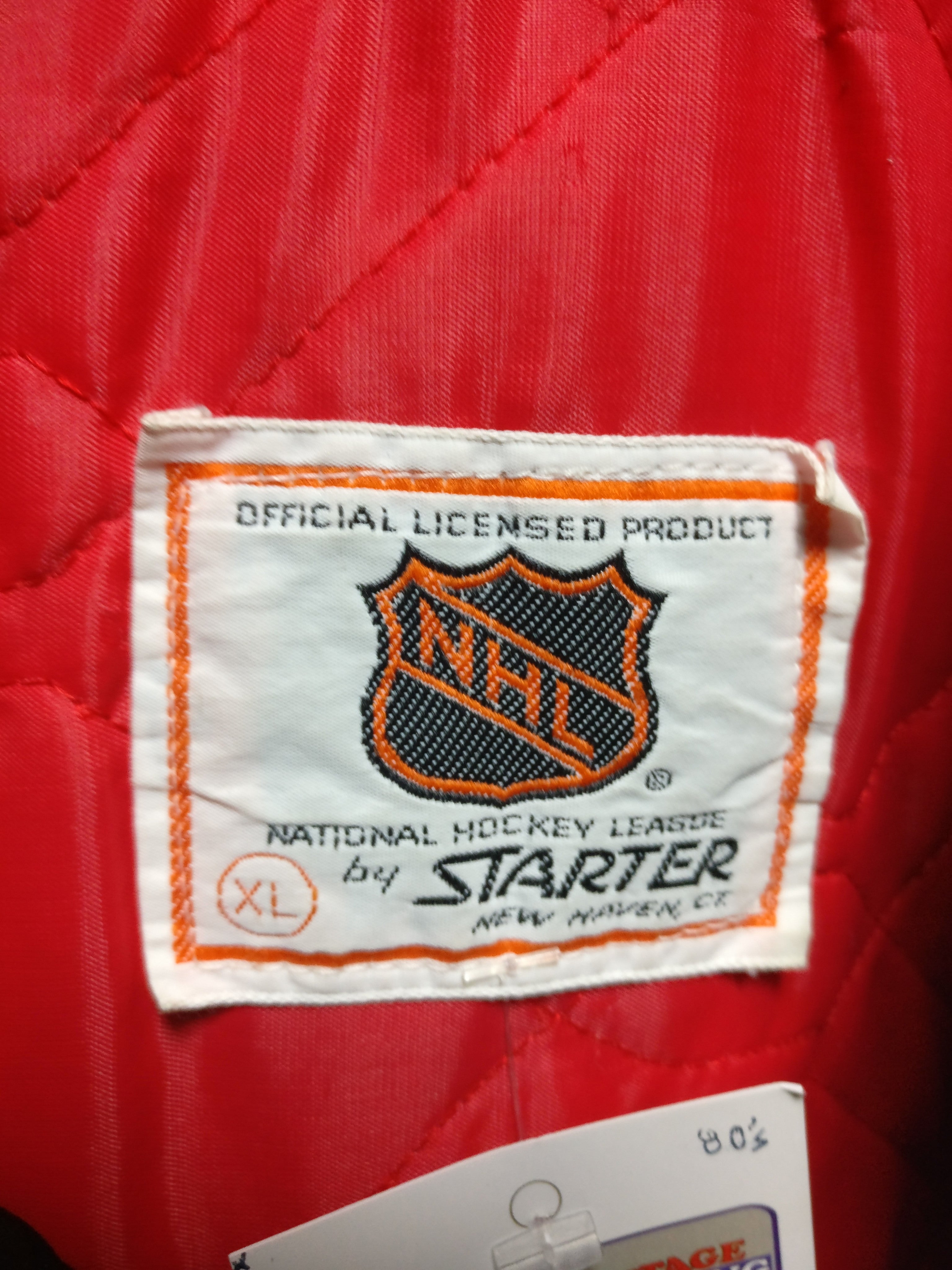 Vintage 80s CHICAGO BLACKHAWKS NHL Starter Nylon Jacket XL