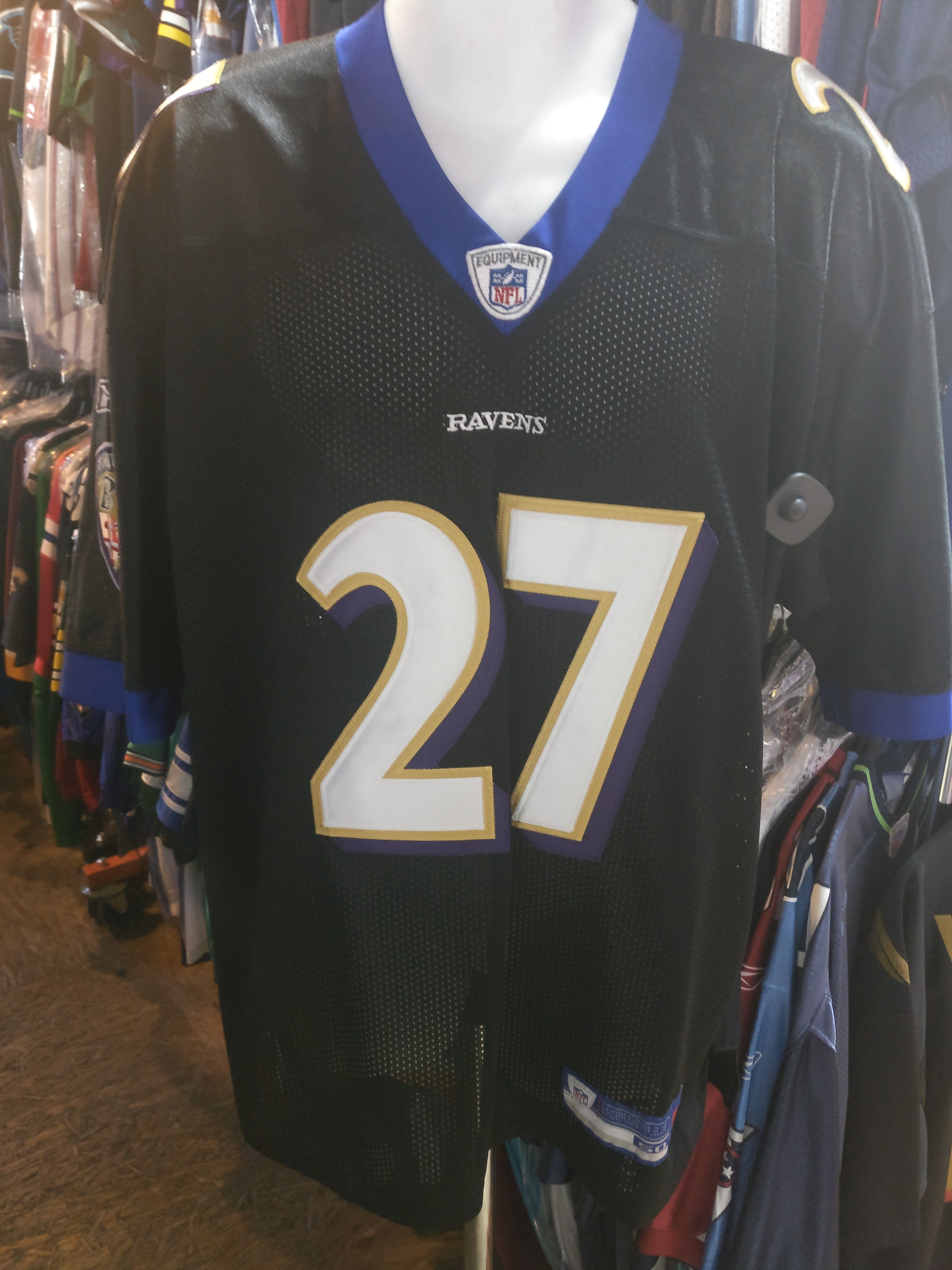 Vtg#27 RAY RICE Baltimore Ravens Reebok Athentic Jersey 50 (Deadstock