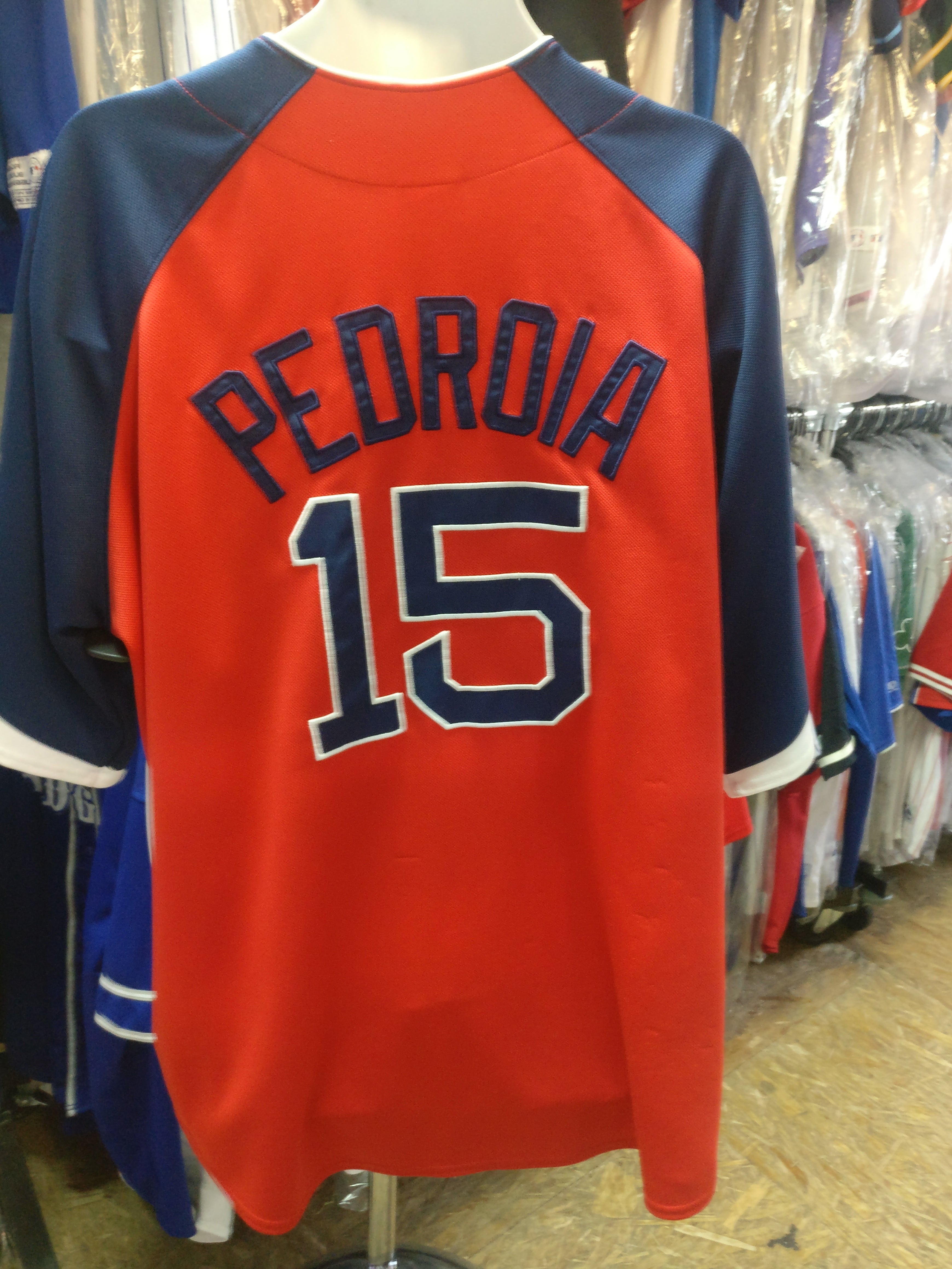 Vintage #15 DUSTIN PEDROIA Boston Red Sox MLB Majestic Jersey 2XL