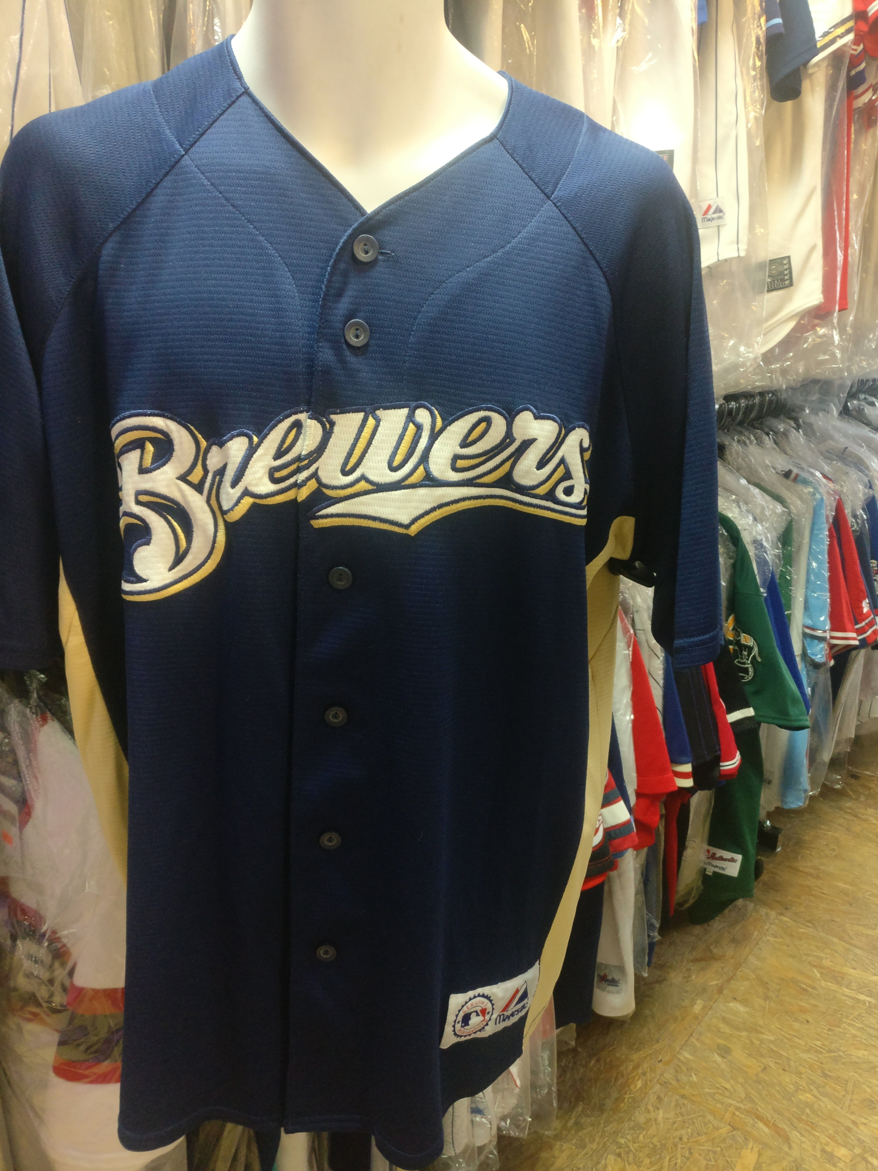 Vintage #28 PRINCE FIELDER Milwaukee Brewers MLB Majestic Jersey L