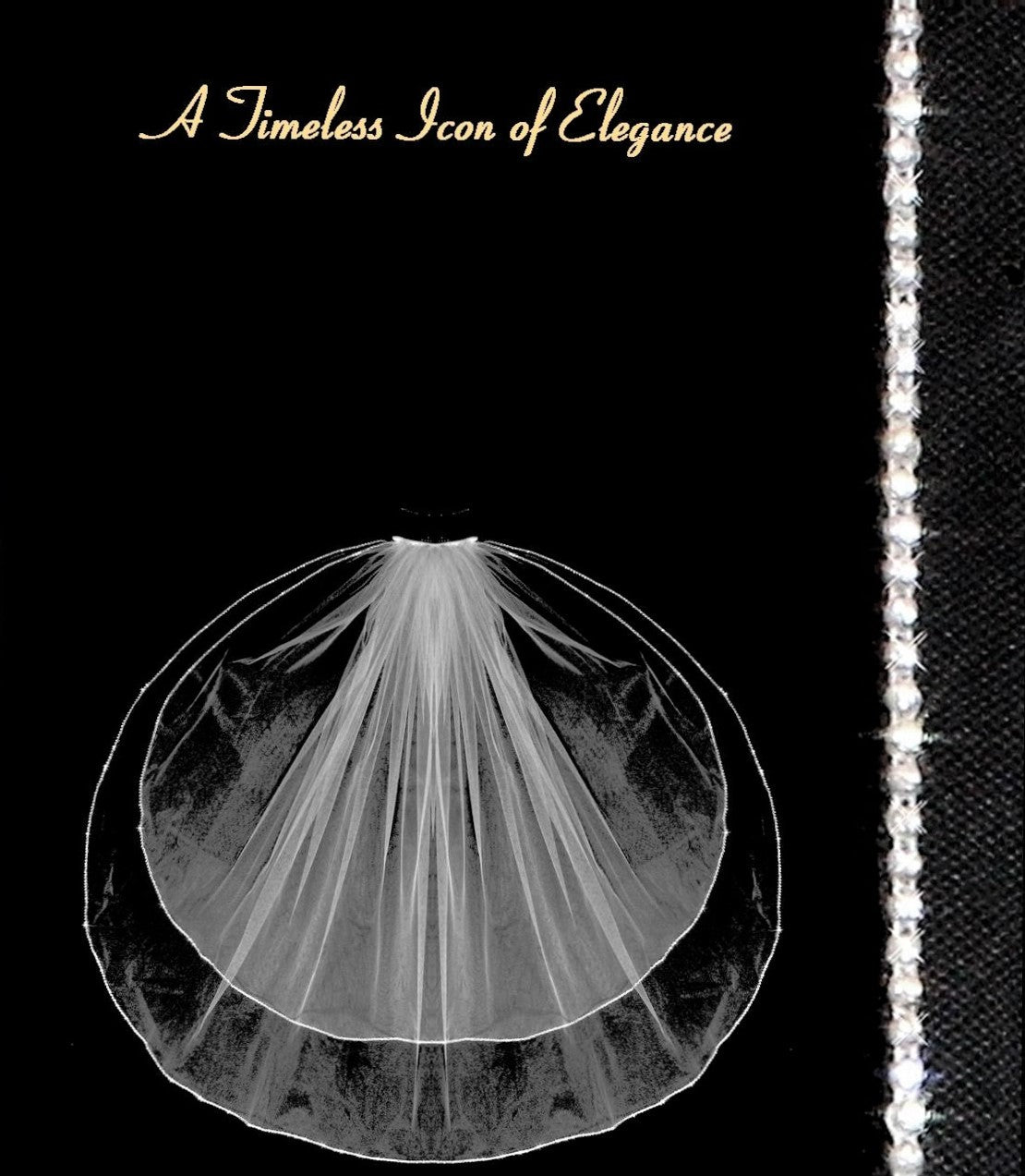 Beautiful double layer Swarovski crystal Edge Veil 30