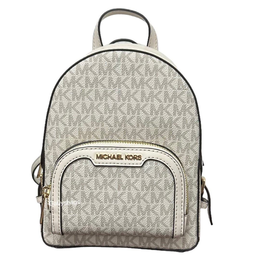 Michael Kors Jaycee XS Convertible Zip Pocket Backpack Bag Vanilla Light Cream