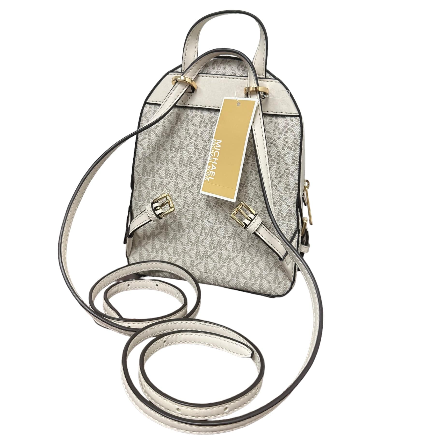 Michael Kors Jaycee XS Convertible Zip Pocket Backpack Bag Vanilla Light Cream