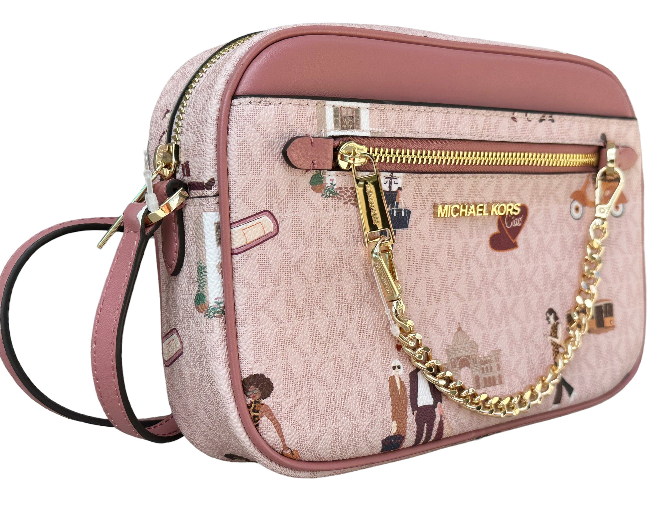 Michael Kors JetSet EastWest ChainCrossbody DarkPink MK MilanGirls