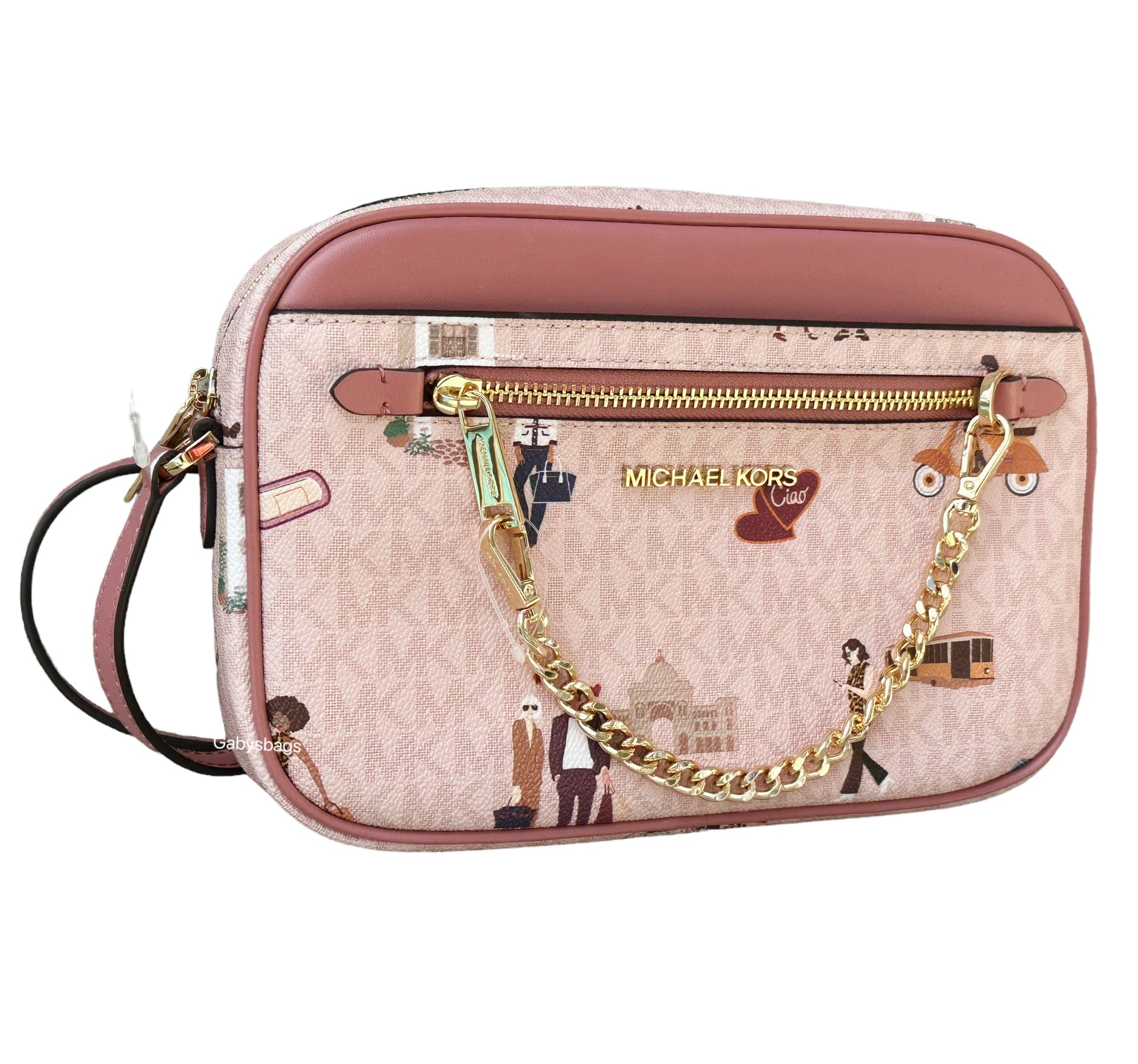 Michael Kors JetSet EastWest ChainCrossbody DarkPink MK MilanGirls