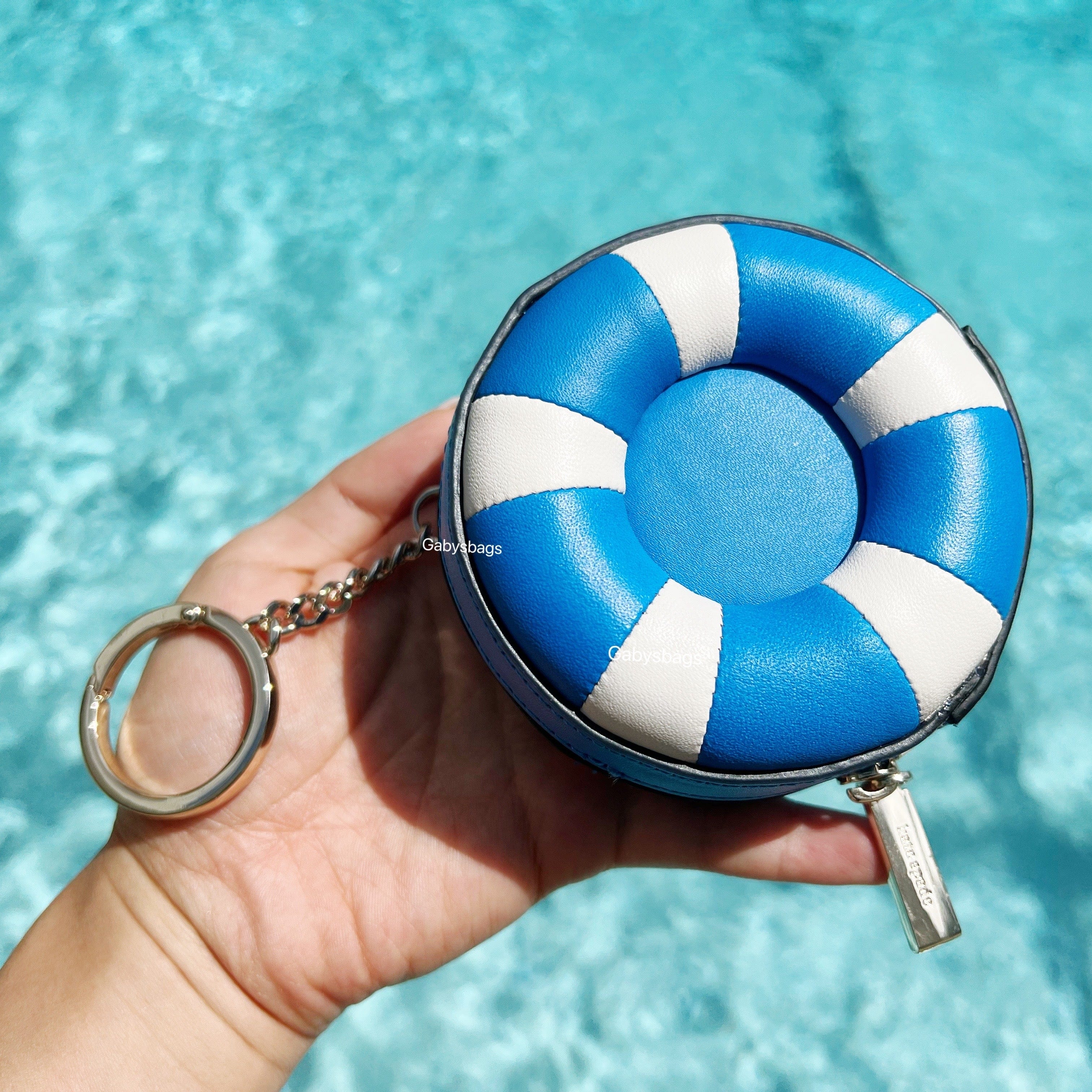 Kate Spade Other Splash Pool Float Key Ring Coin Case K7159 Blue White Multi