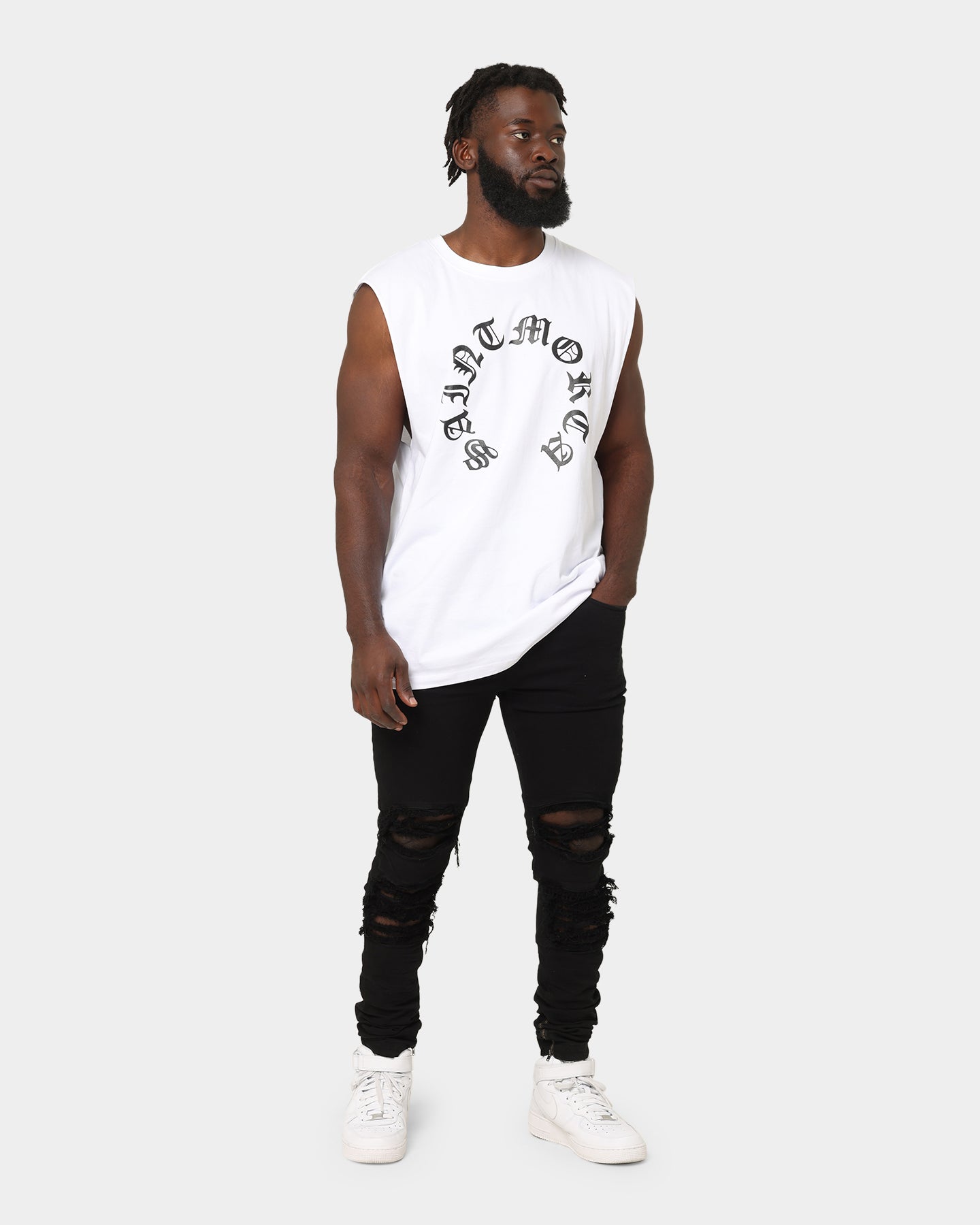 Saint Morta Oversized Muscle T-Shirt White