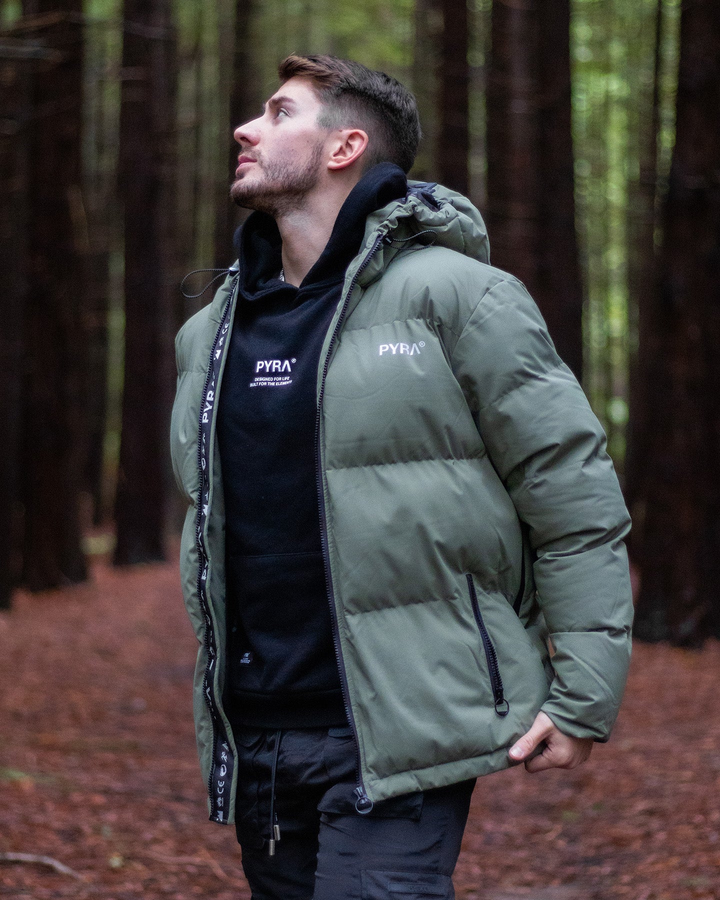 PYRA Alpine Puffa Jacket Olive Green