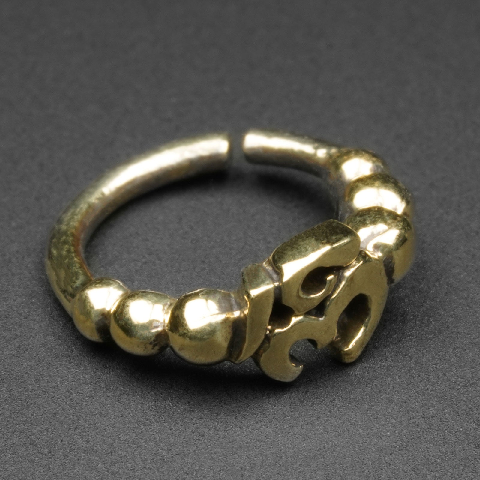 Beaded Om Mani Brass Seamless Nose Ring