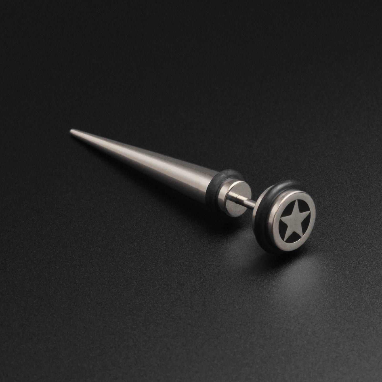 Star Design Surgical Steel Fake Gauge Taper