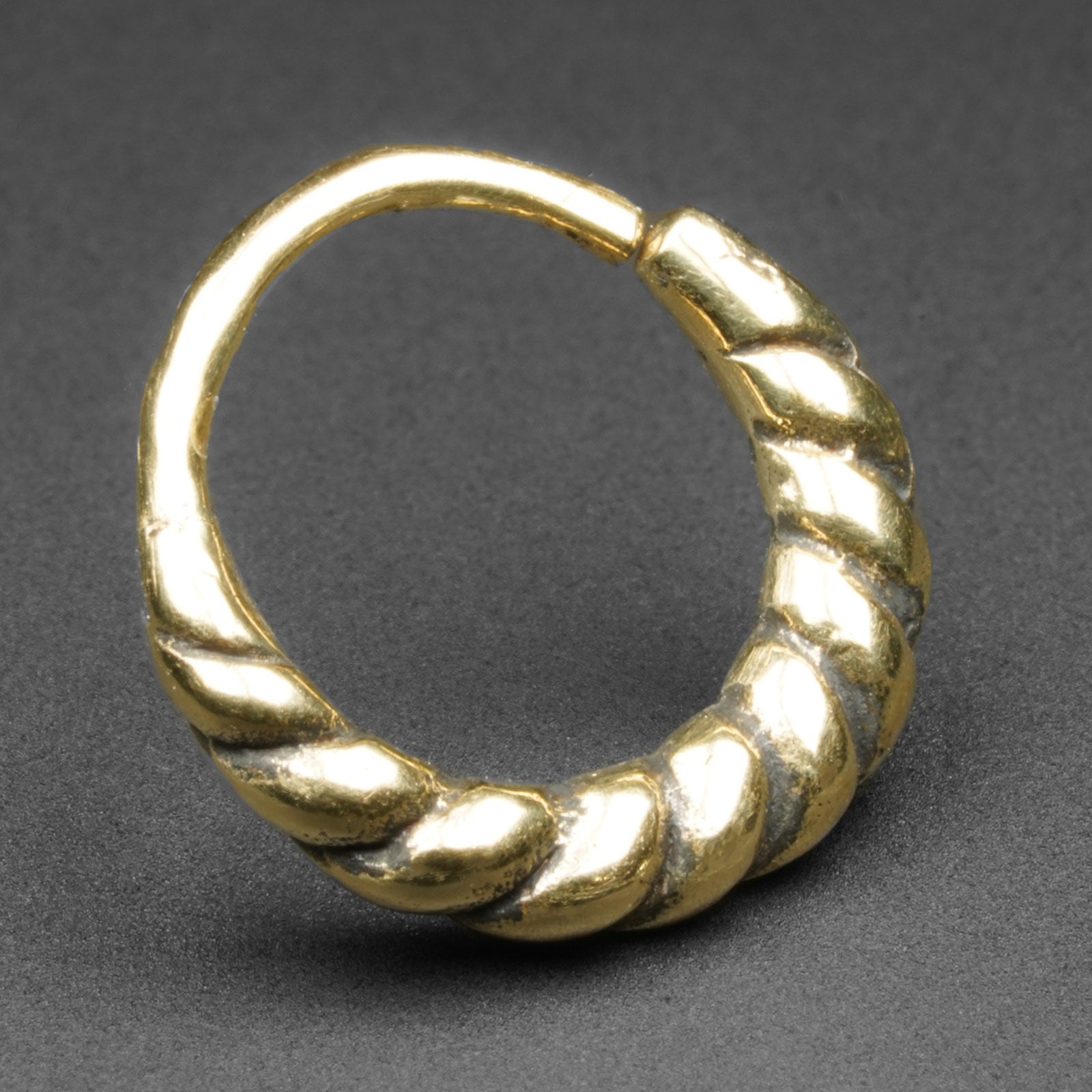 Twisted Brass Seamless Septum Ring
