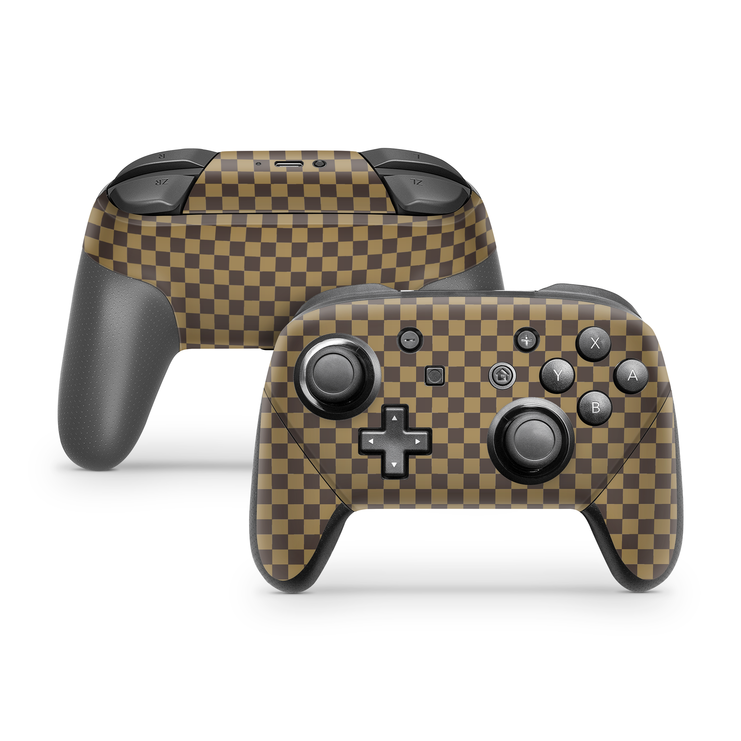 Nintendo Switch Pro Controller Checkers brown