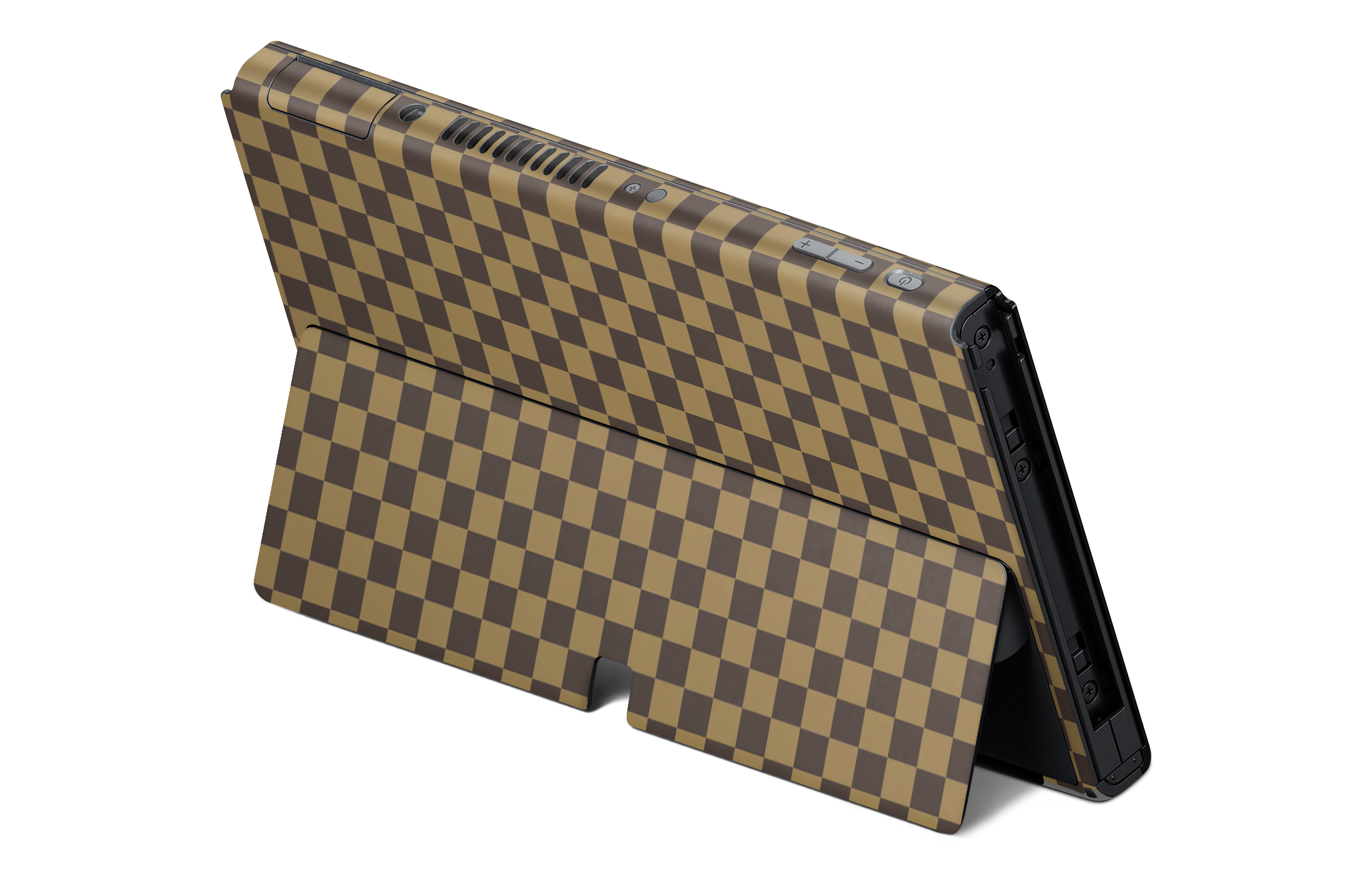 Nintendo Switch OLED Checkers brown