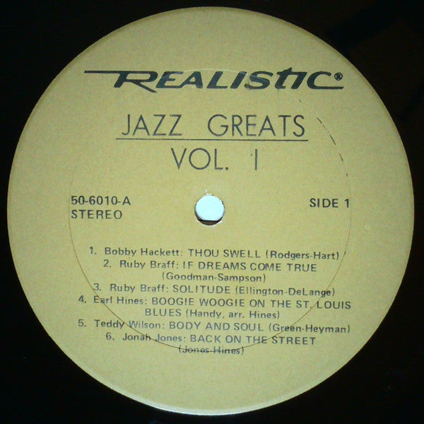 Various - Jazz Greats Vol. 1 (Vinyl) (VG+, VG)