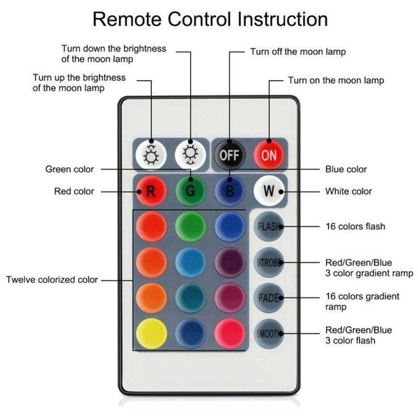 16 color moon lamp remote control