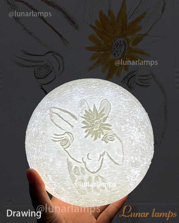 Symbols and icons on the moon lamp
