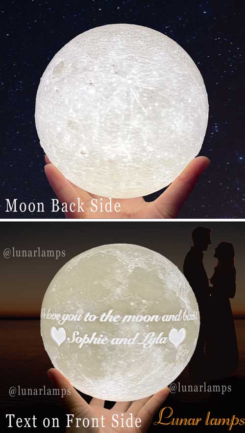 Moon lamp with photo and text discount