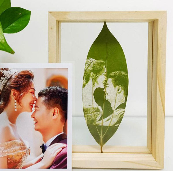photo leaf carving gift for her