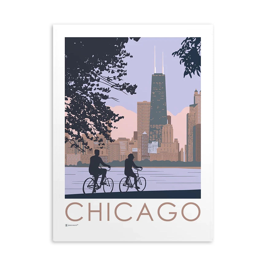 Chicago Lakefront Bike Path with Skyline 8