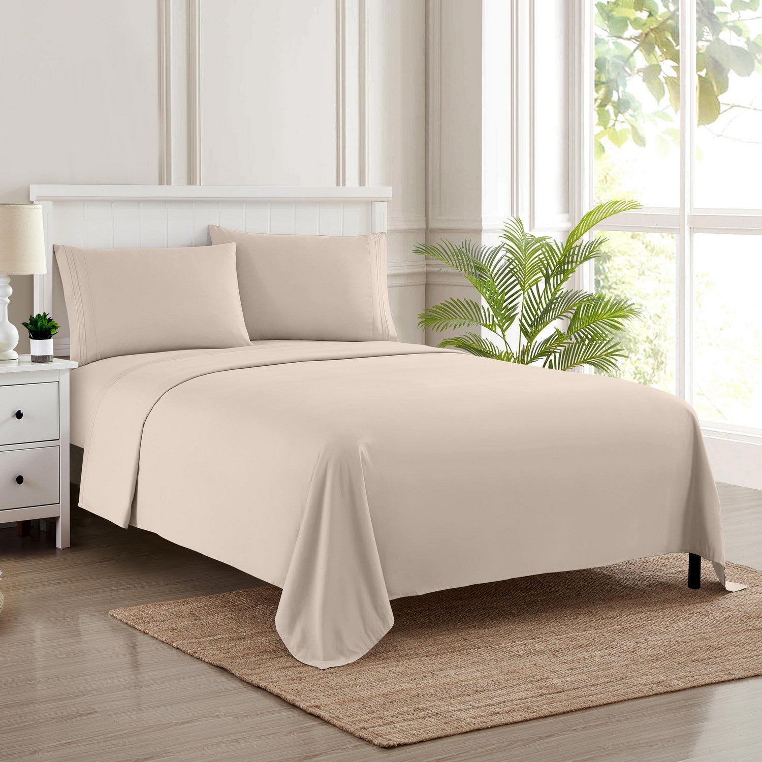 Classic 4-Piece Bed Sheet Set (Beige)