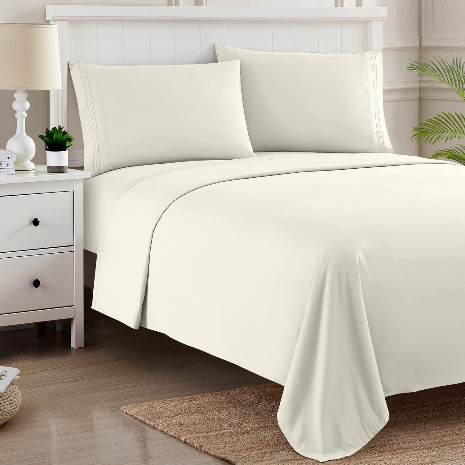 Classic 4-Piece Bed Sheet Set (Ivory)