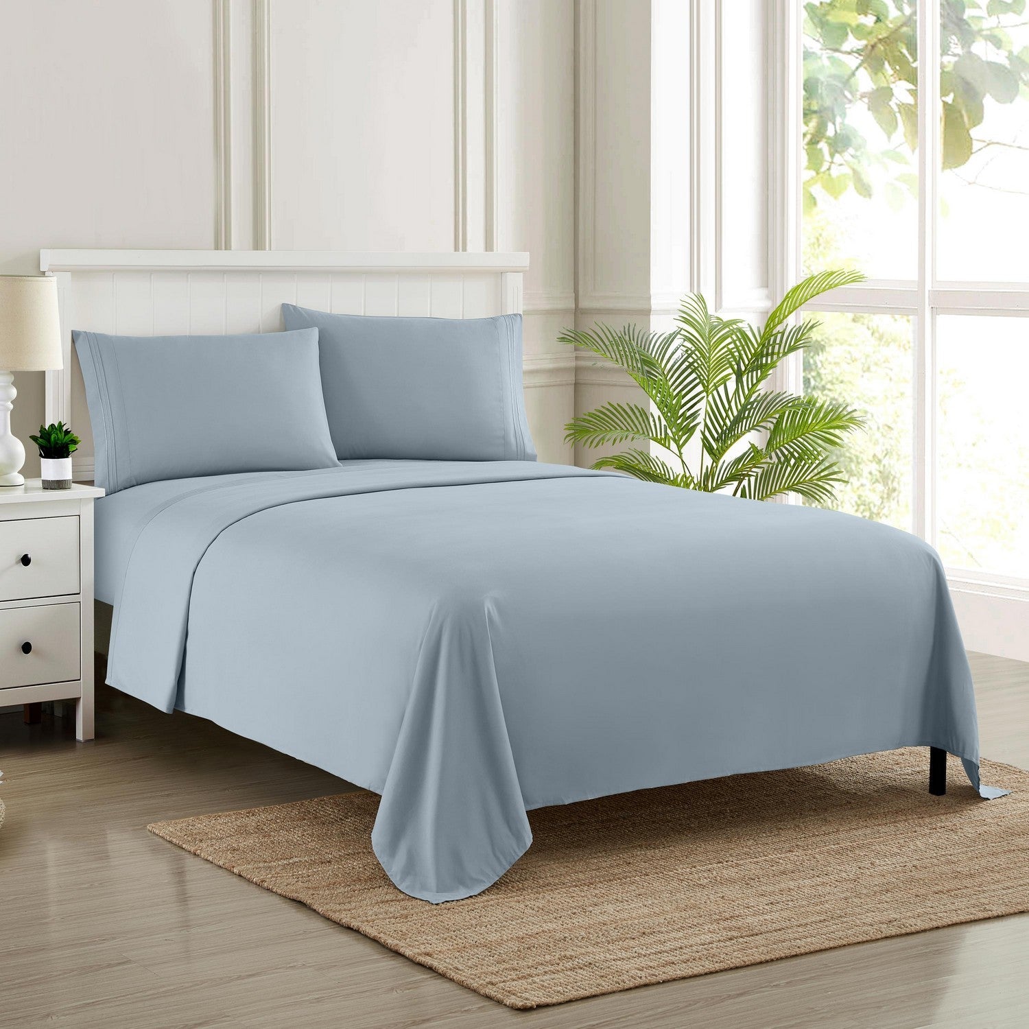 Classic 4-Piece Bed Sheet Set (Misty Blue)