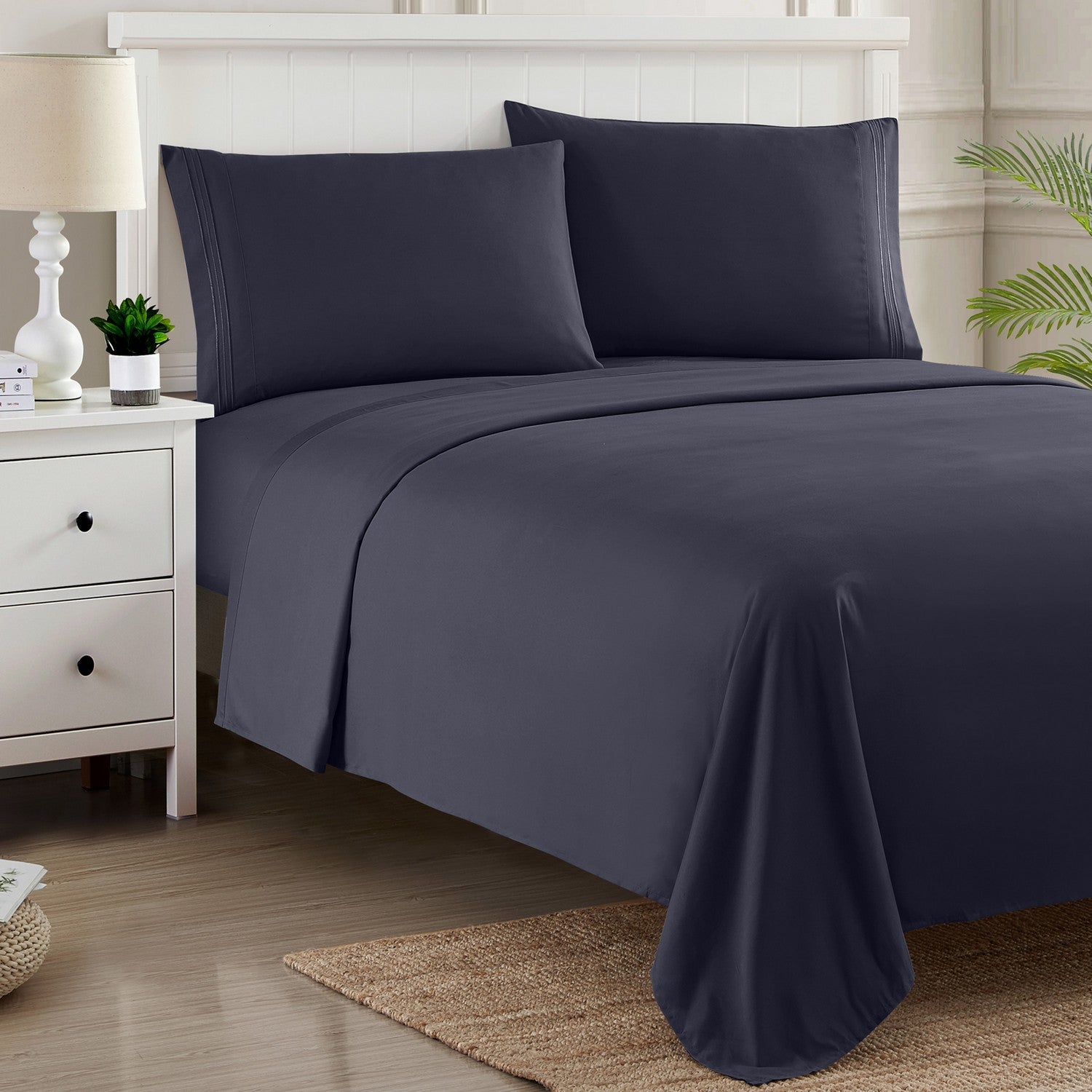 Classic 4-Piece Bed Sheet Set (Navy)