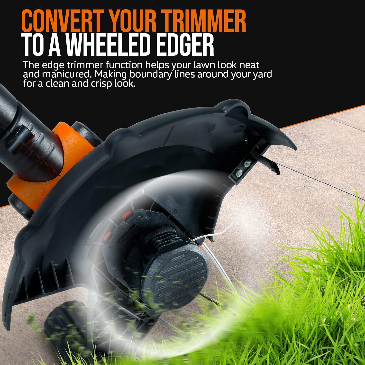 SuperHandy 2-in-1 Lawn Edger & Weed Wacker - 20V 2Ah Battery System, Removable Battery, Telescopic