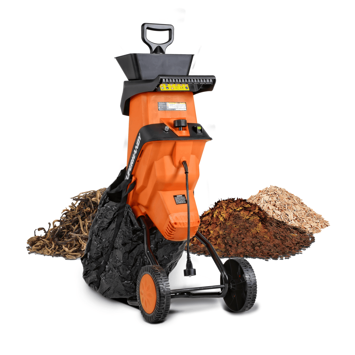 SuperHandy Light Duty Electric Wood Chipper - For Small Branches, Leaves, and Debris