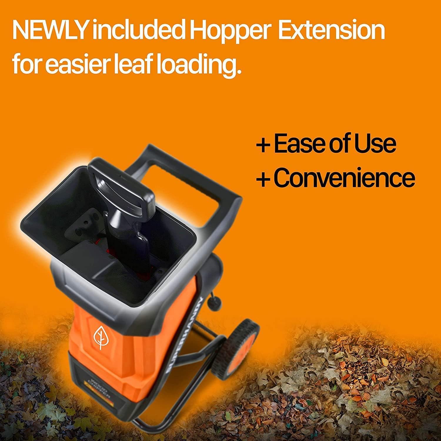SuperHandy Light Duty Electric Wood Chipper - For Small Branches, Leaves, and Debris