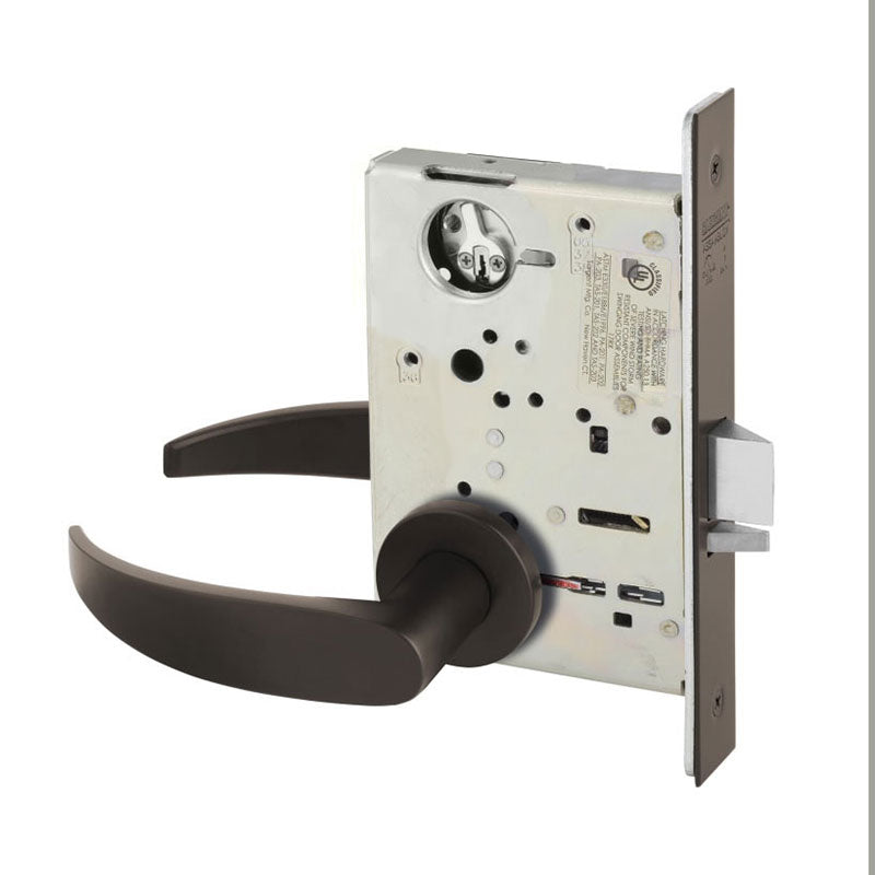 Sargent LC-8257-LNP Institutional Privacy Mortise Lock, P - Lever, LN - Rose, Field Reversible, Less Cylinder