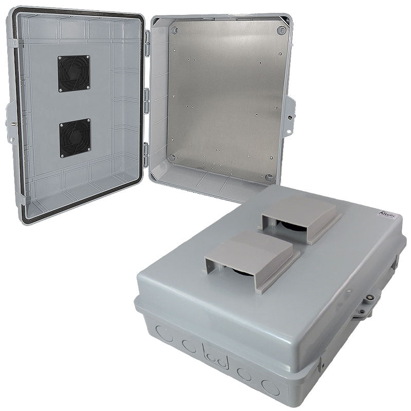 Altelix 14x11x5 Polycarbonate + ABS Vented Weatherproof NEMA Enclosure with Aluminum Mounting Plate