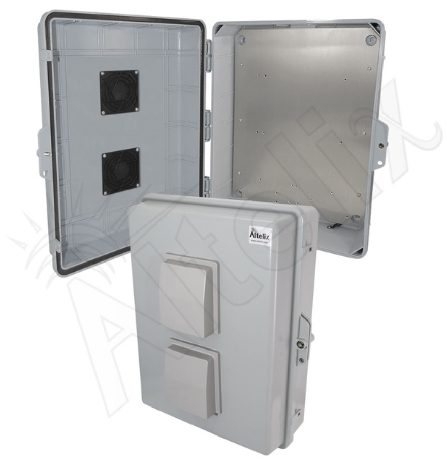 Altelix 17x14x6 Inch Polycarbonate + ABS Vented Weatherproof NEMA Enclosure with Aluminum Mounting Plate