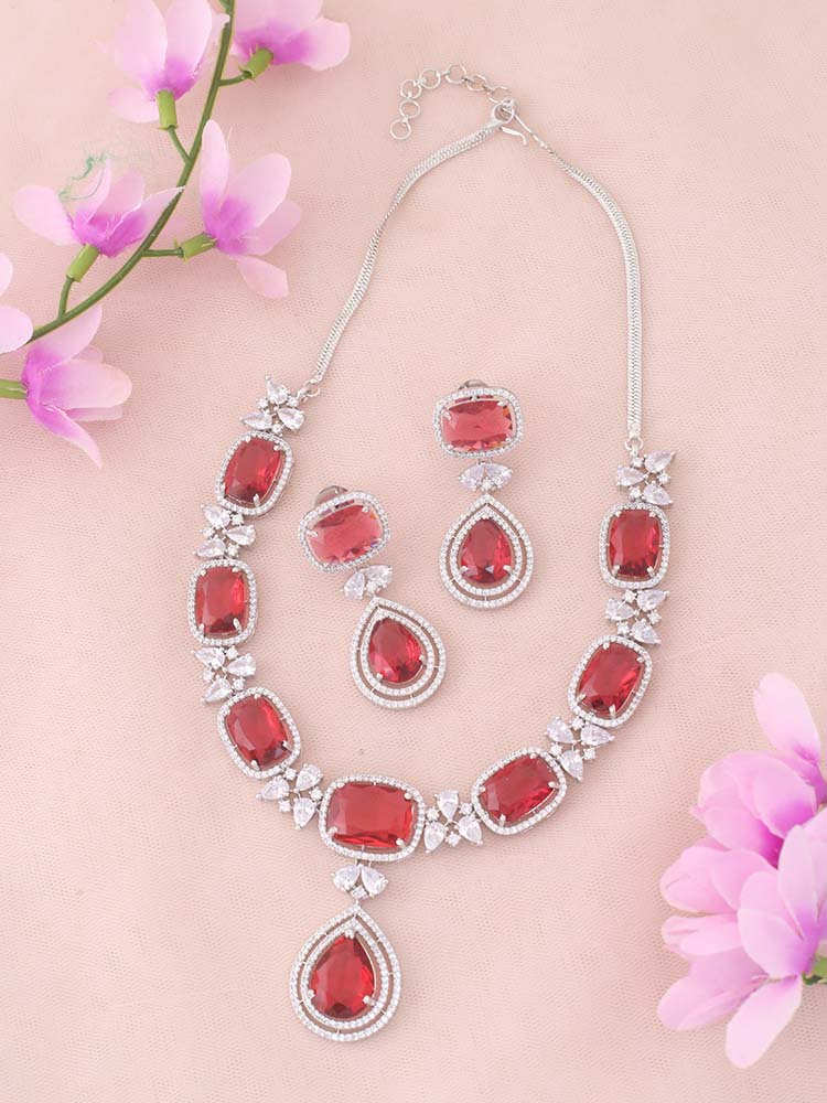 Ruby Gabriela Zirconia Jewellery Set