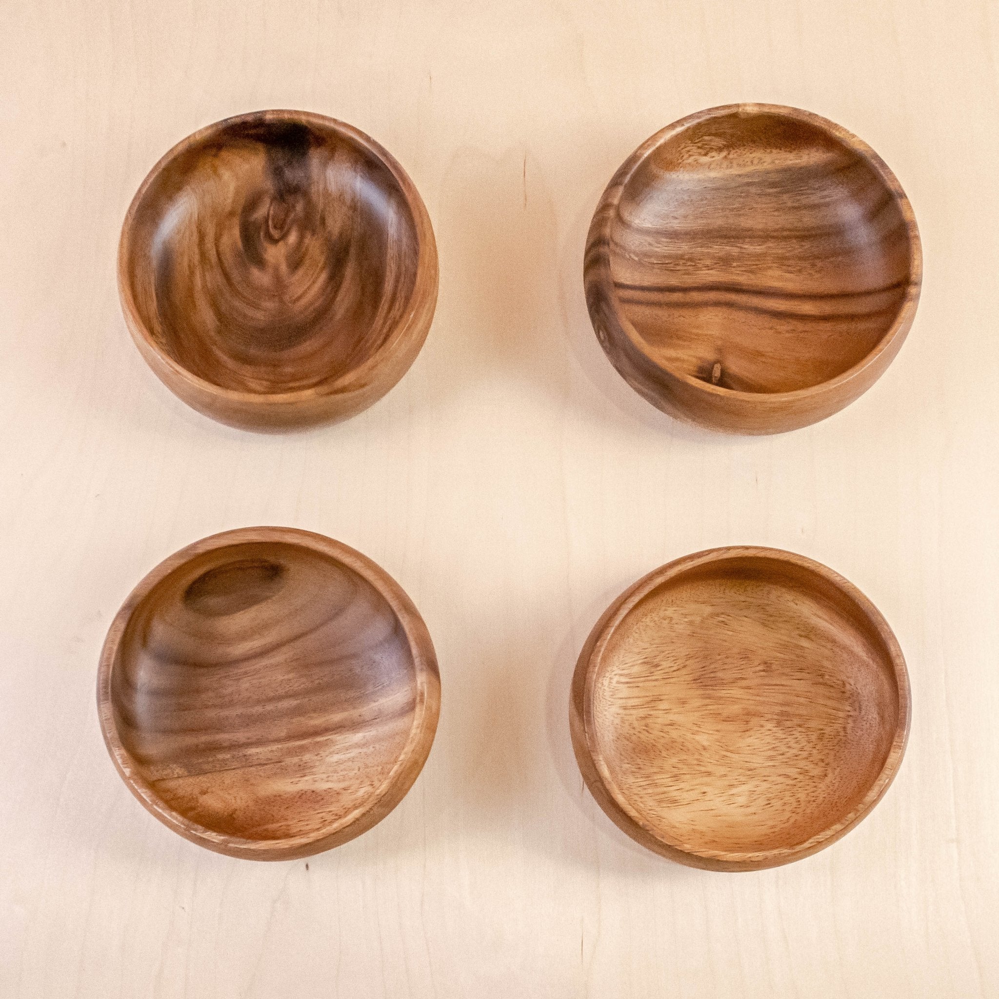 Acacia Calabash Bowls, set of 1 large + 4 small bowls | LIKH?