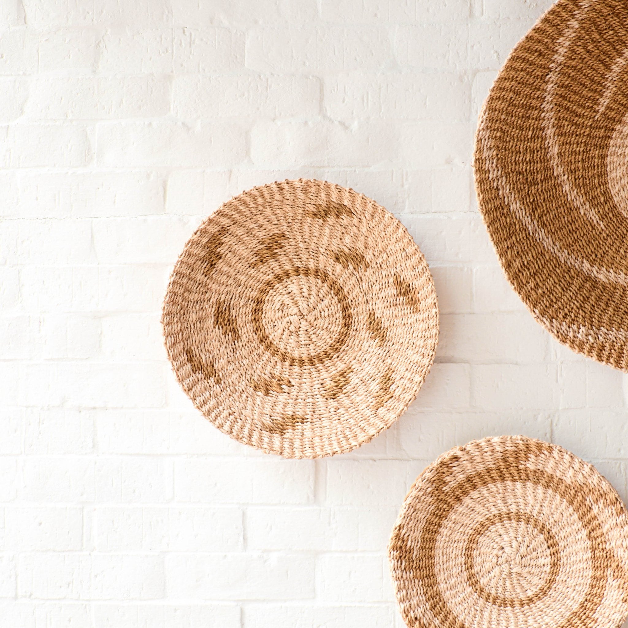 Natural + Brown Wall Baskets, Medium - Round Wall Baskets | LIKH?