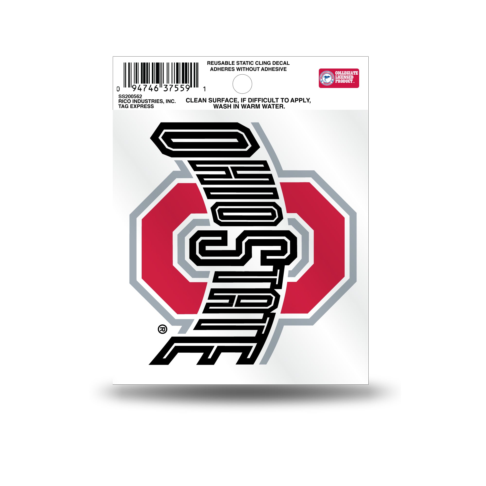 Rico NCAA Ohio State Buckeyes Logo Static Cling Auto Decal Car Sticker Small SS