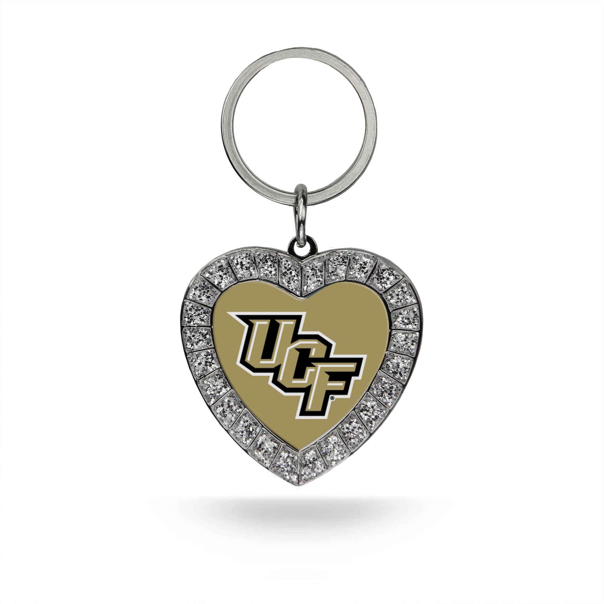 Rico NCAA UCF Knights Rhinestone Heart Key Chain