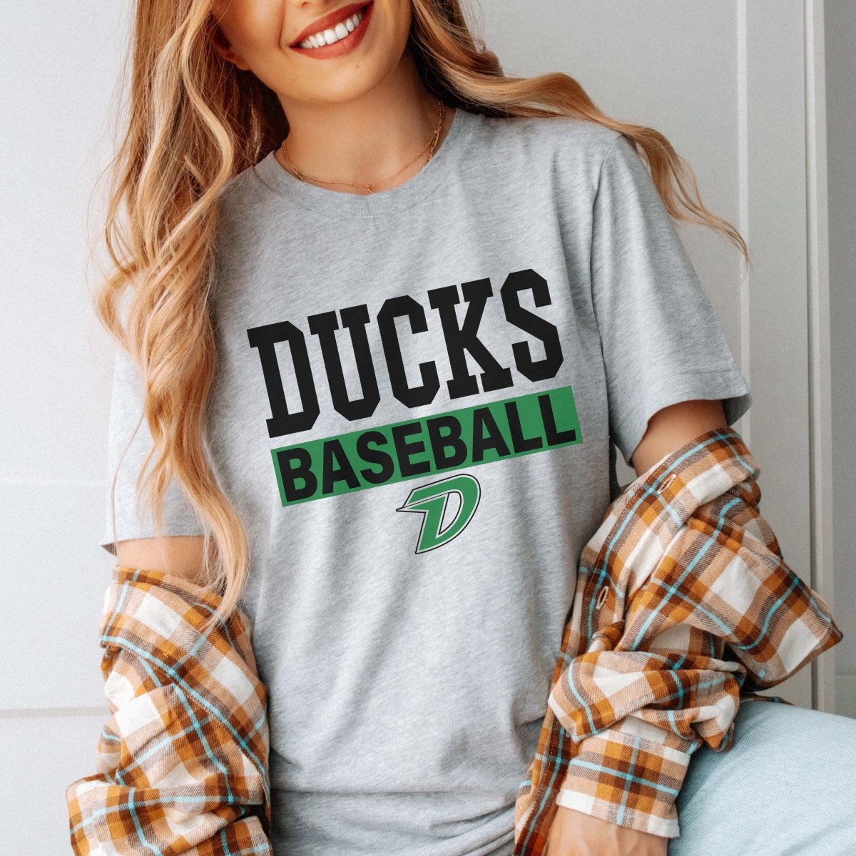 Ducks Baseball Front and Custom Name & Number Tee on Back Tee