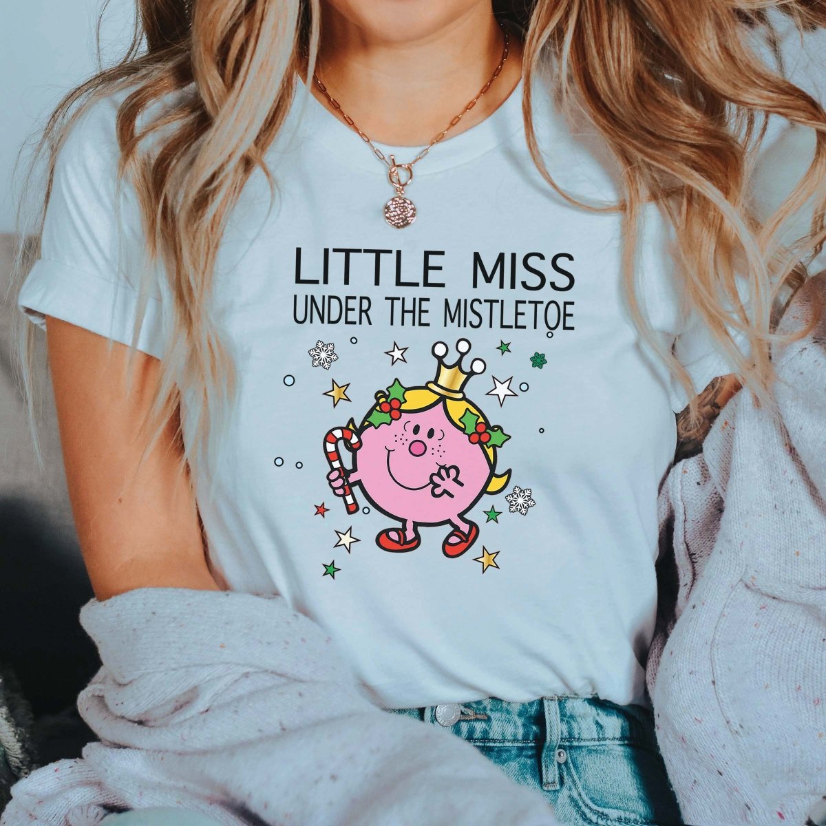 MEDIUM & LARGE Little Miss Under the Mistletoe Tee- Final Sale