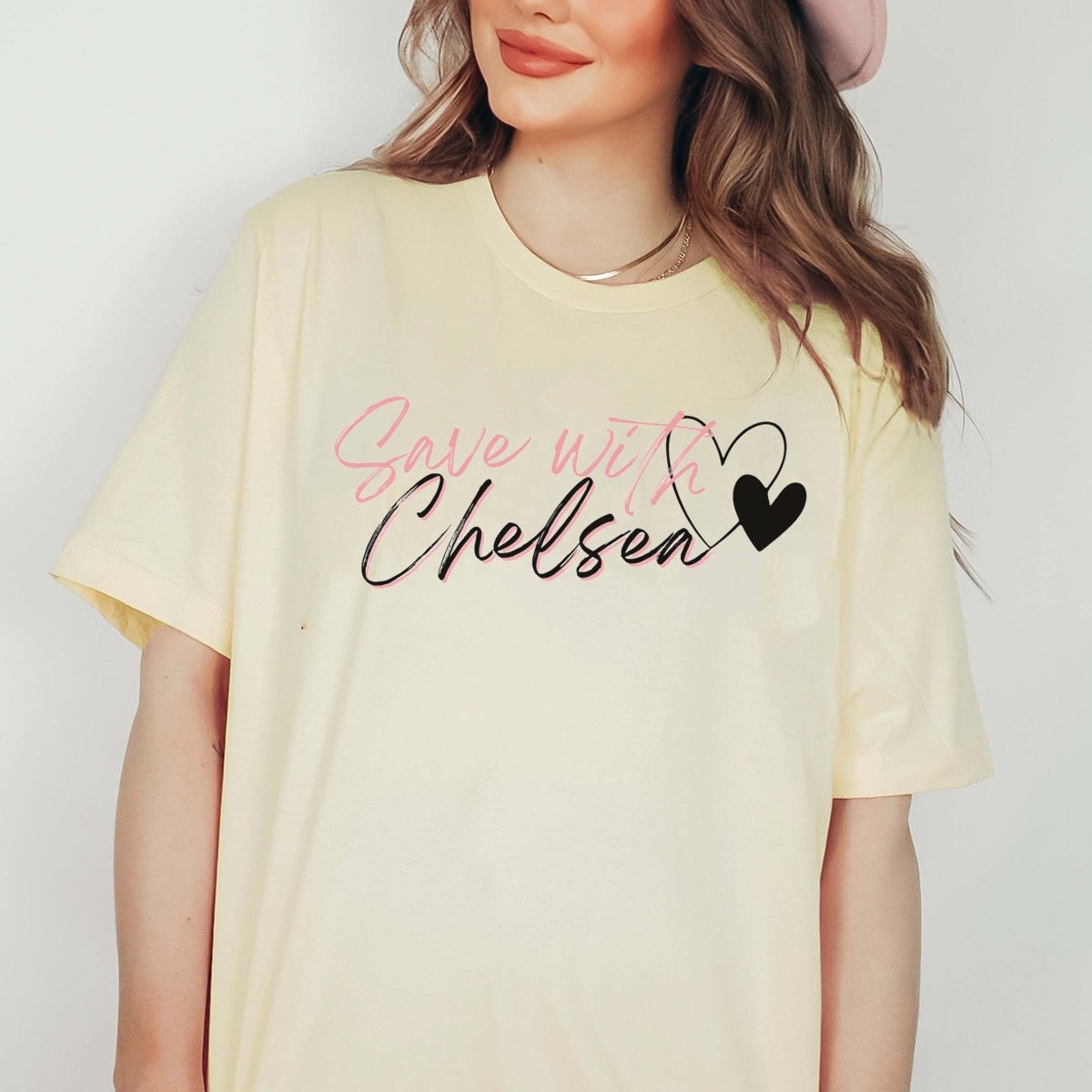 Save With Chelsea Script Tee