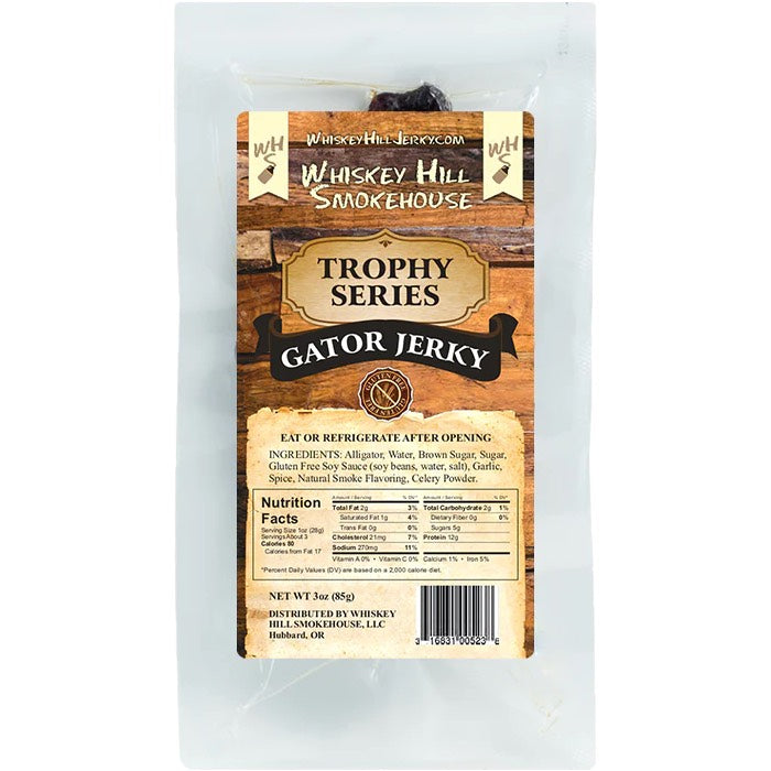 Alligator Jerky - Whisky Hill Smokehouse Exotic Jerky, 3.0-oz