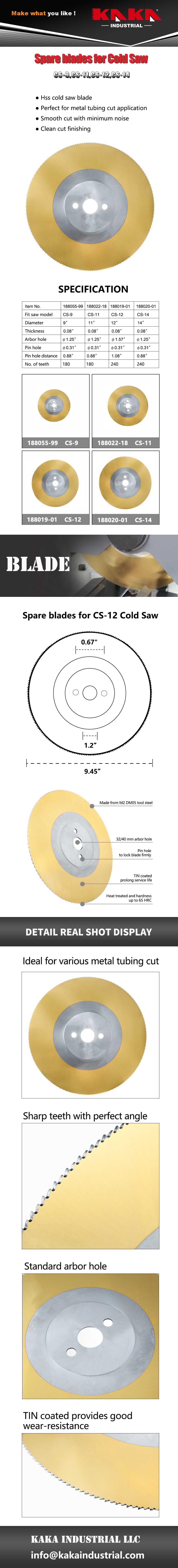 Spare blades for Cold Saw