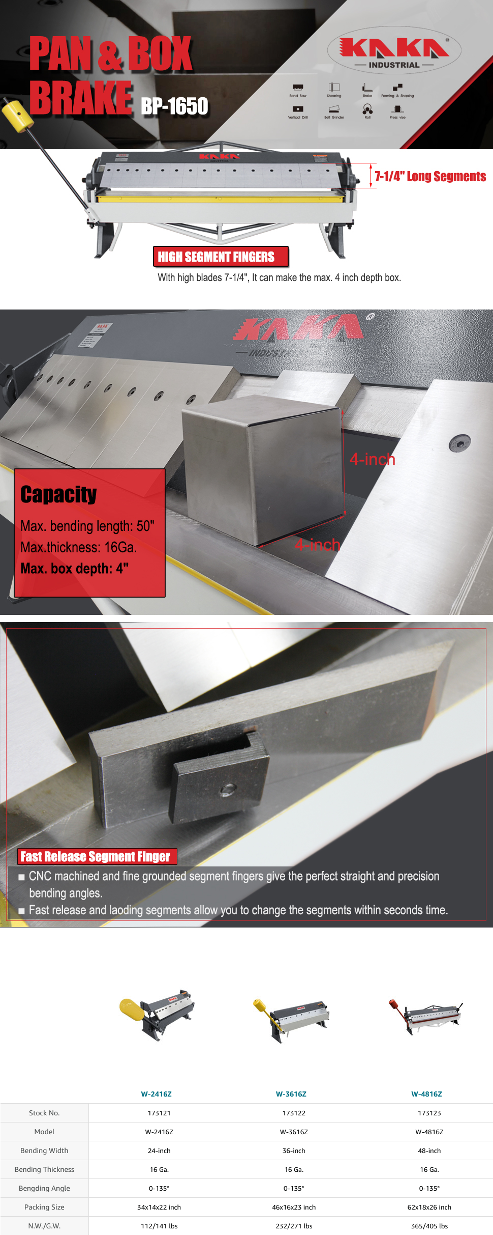 Details description of 50-Inch Sheet Metal Brake