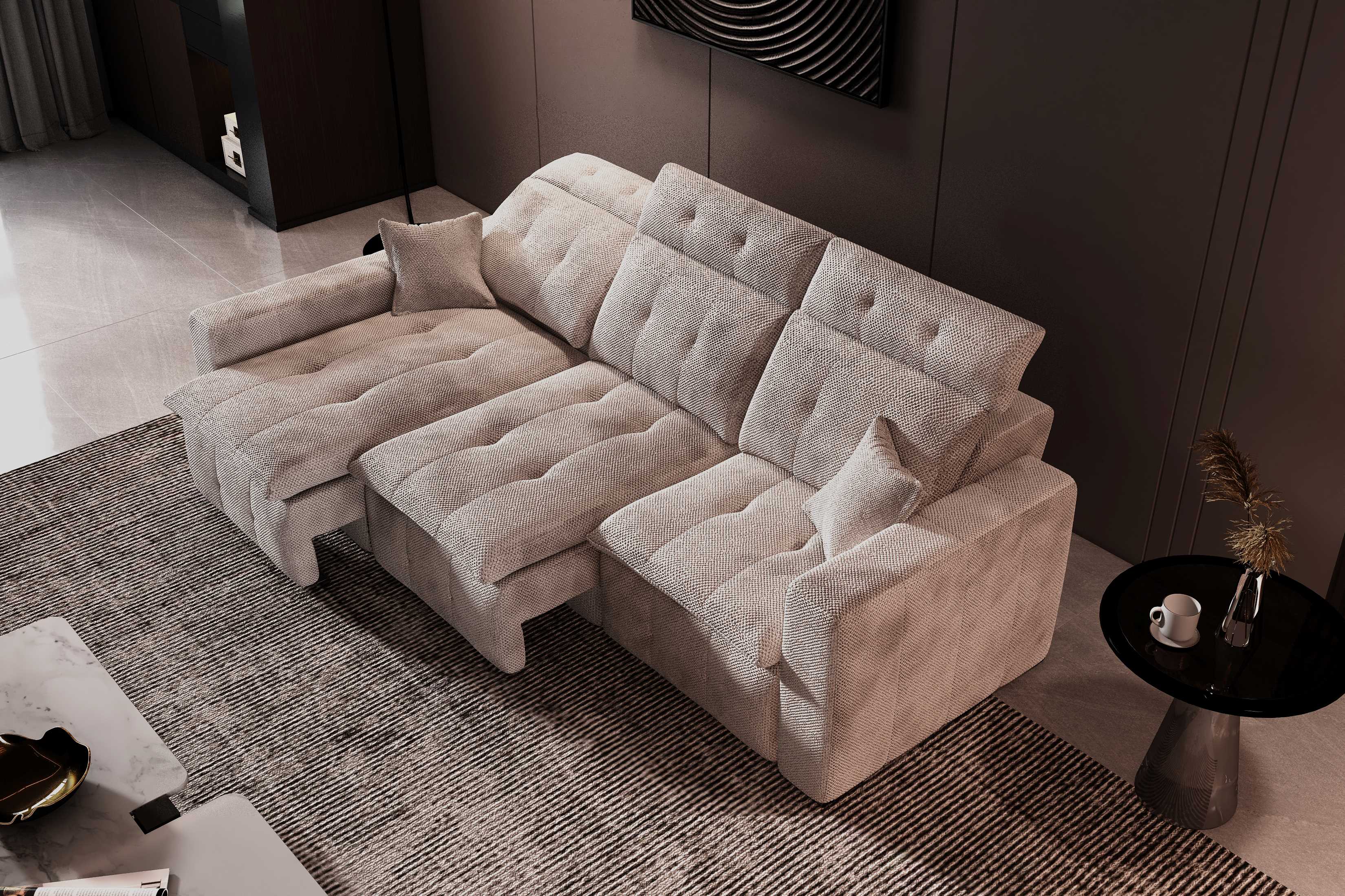 Aldo Sliding Seat Sectional Sofa with Storage