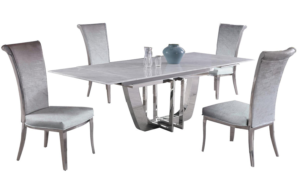 Joy 5 pc Dining Set Gray Fabric