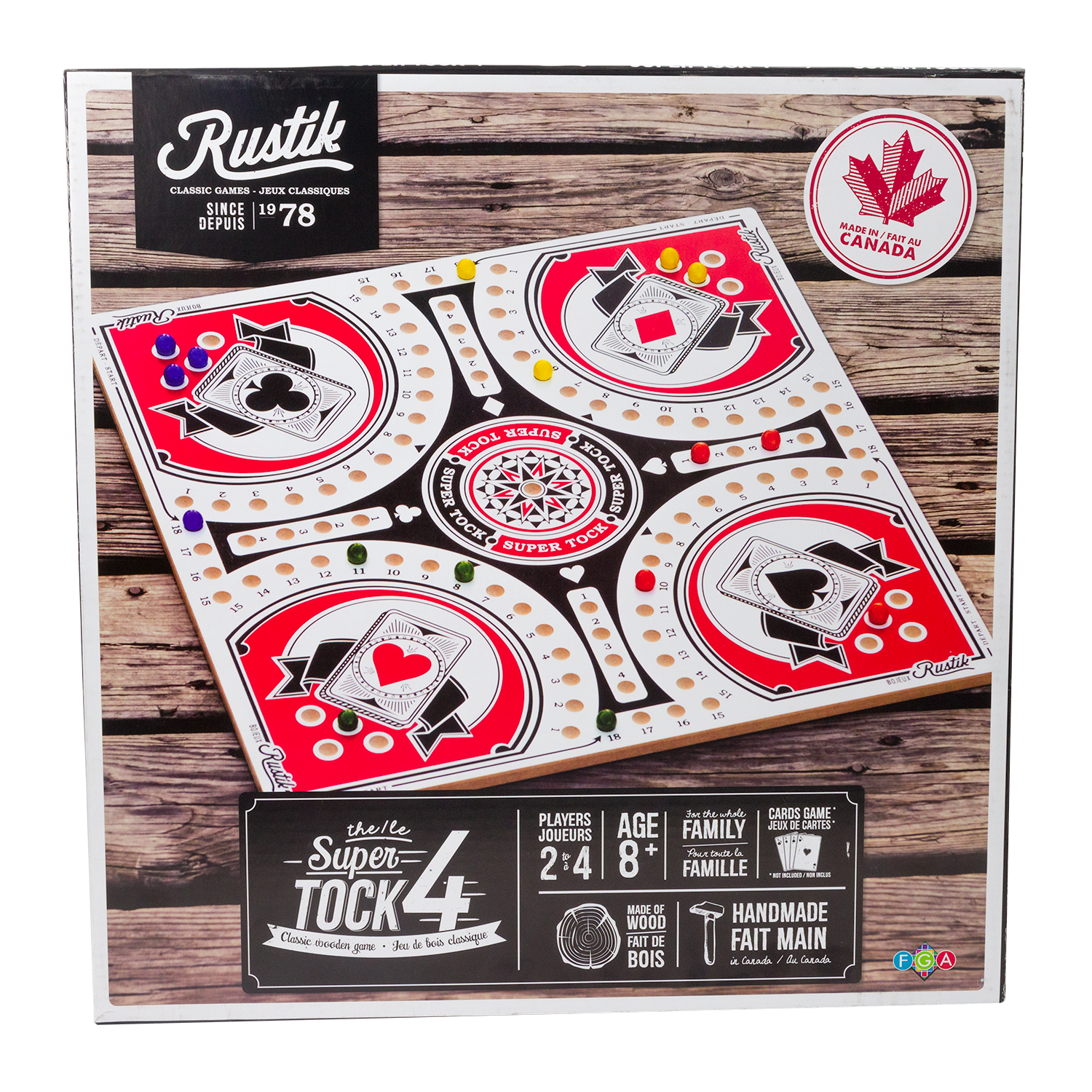rustik 4-player tock/pachisi - 20 inch