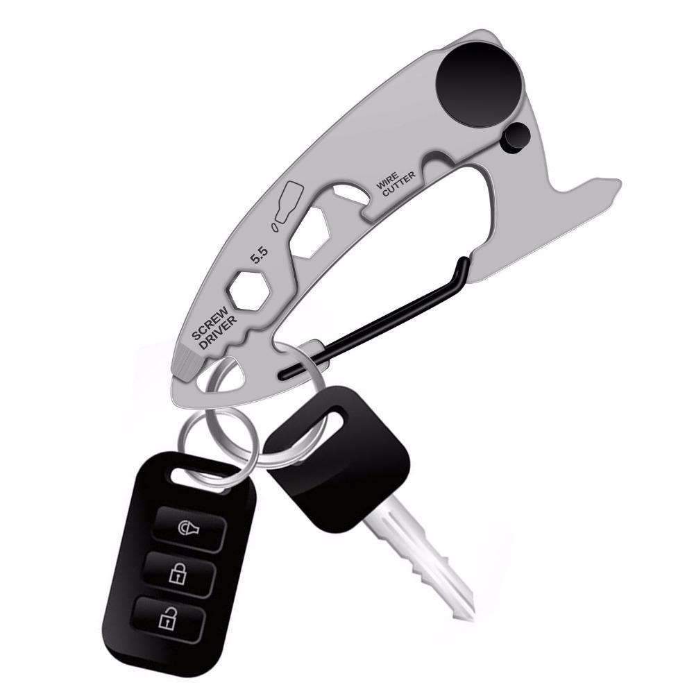 Stainless Steel Carabiner Multi Tool With Closed Wrench Fittings