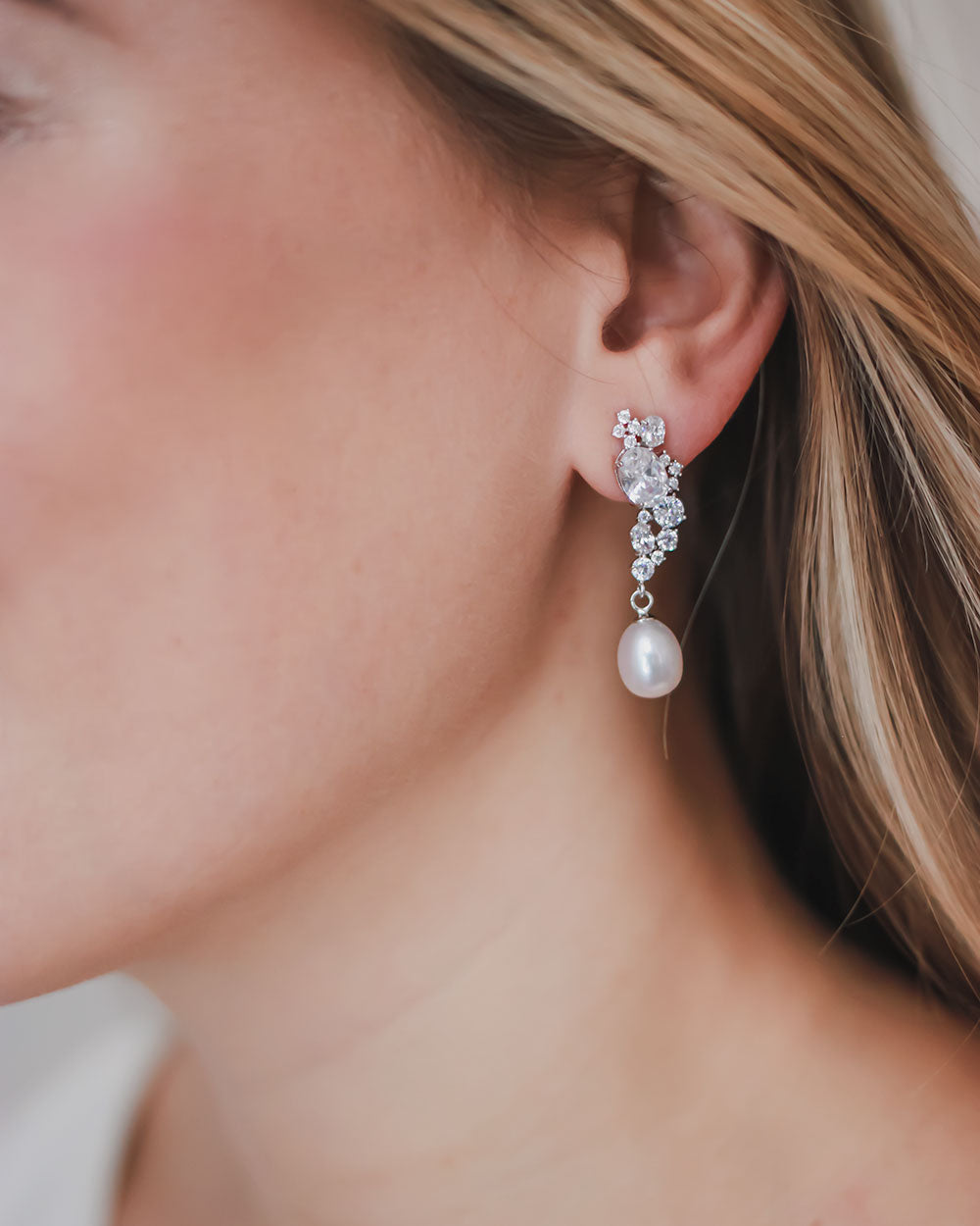 Tate Pearl & CZ Earrings