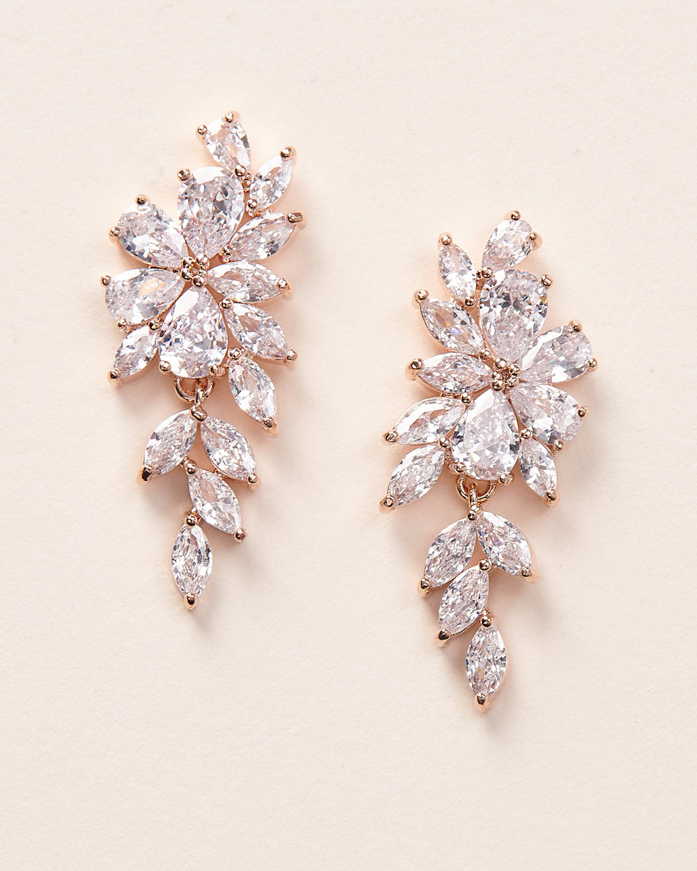 Vivian CZ Dangle Bridal Earrings